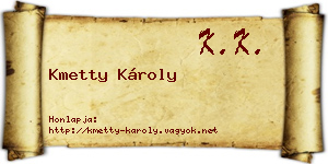 Kmetty Károly névjegykártya