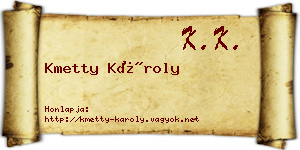 Kmetty Károly névjegykártya