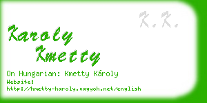 karoly kmetty business card